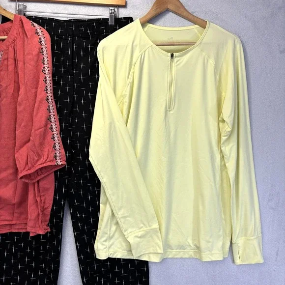 Lot Of 3 J. Jill Tops Cropped Pants Set Womens Large 10 Lightweight Spring Shirt - Picture 3 of 16